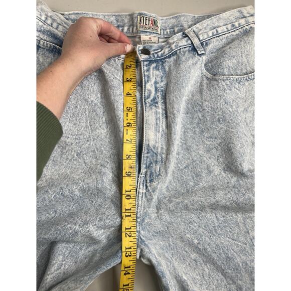 Vintage Stefano 80s Bows Acid Wash Jean Shorts High Rise Women’s Tag Size 18 - Picture 7 of 10